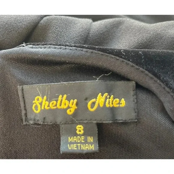 Shelby Nites Womens 8 Black Jump Suite Shorts/Pants V Neck Party - Picture 3 of 13